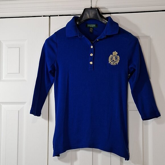 Lauren Ralph Lauren polo sweater with gold embroidered logo - Picture 1 of 11